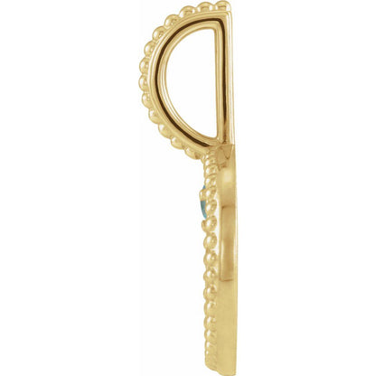 14K Yellow Gold Natural Blue Zircon & .0025 CTW Natural Diamond Scorpio Charm Pendant