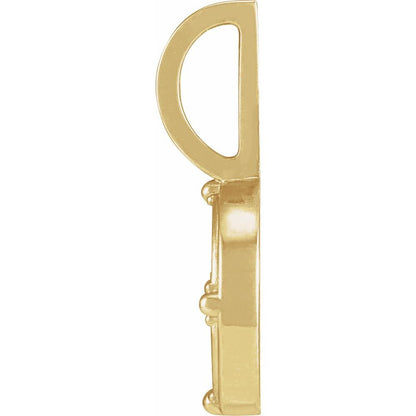 14K Yellow Gold .015 CT Natural Diamond Fire Element Charm Pendant