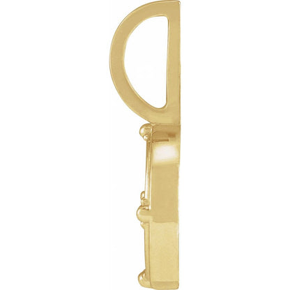 14K Yellow Gold .015 CT Natural Diamond Air Element Charm Pendant