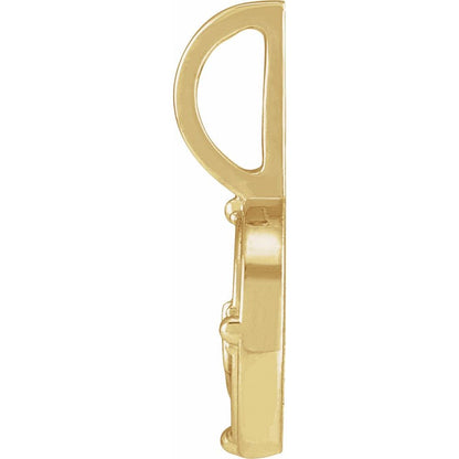 14K Yellow Gold .015 CT Natural Diamond Earth Element Charm Pendant