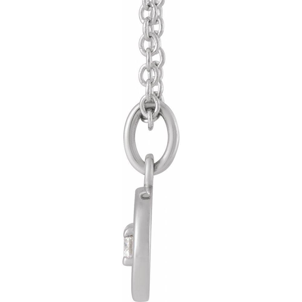 Solid 925 Sterling Silver .015 CT Natural Diamond Cancer Zodiac Charm 16-18" Necklace