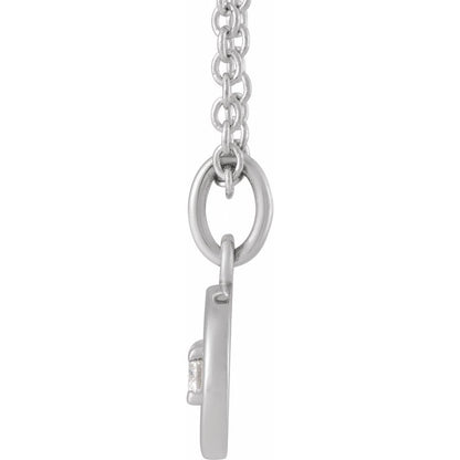 Solid 925 Sterling Silver .015 CT Natural Diamond Cancer Zodiac Charm 16-18" Necklace