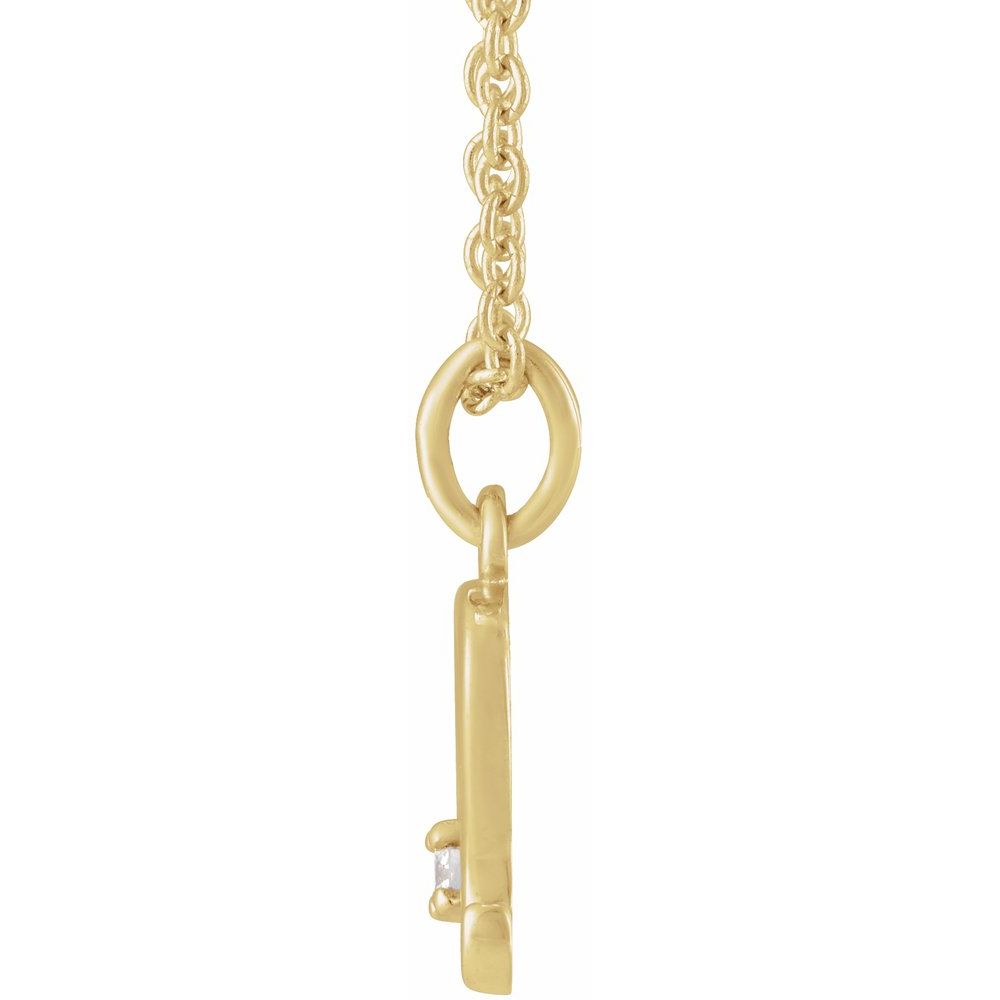 14K Yellow Gold .015 CT Natural Diamond Leo Lion Zodiac Charm 16-18" Necklace