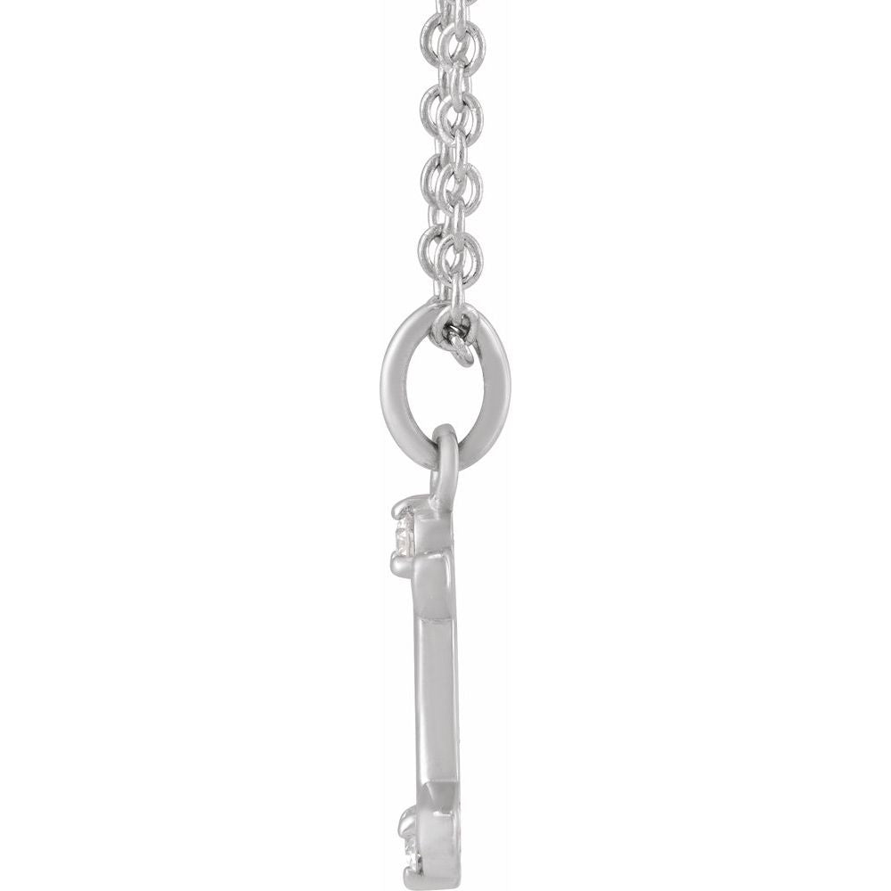 Solid 925 Sterling Silver .015 CT Natural Diamond Gemini Zodiac Charm 16-18" Necklace