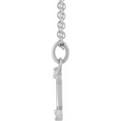 Solid 925 Sterling Silver .015 CT Natural Diamond Gemini Zodiac Charm 16-18" Necklace