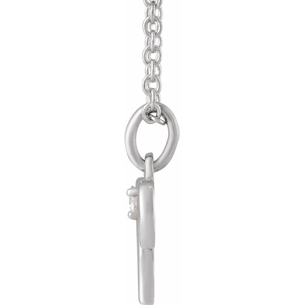 Solid 925 Sterling Silver .015 CT Natural Diamond Aries Zodiac Charm 16-18" Necklace
