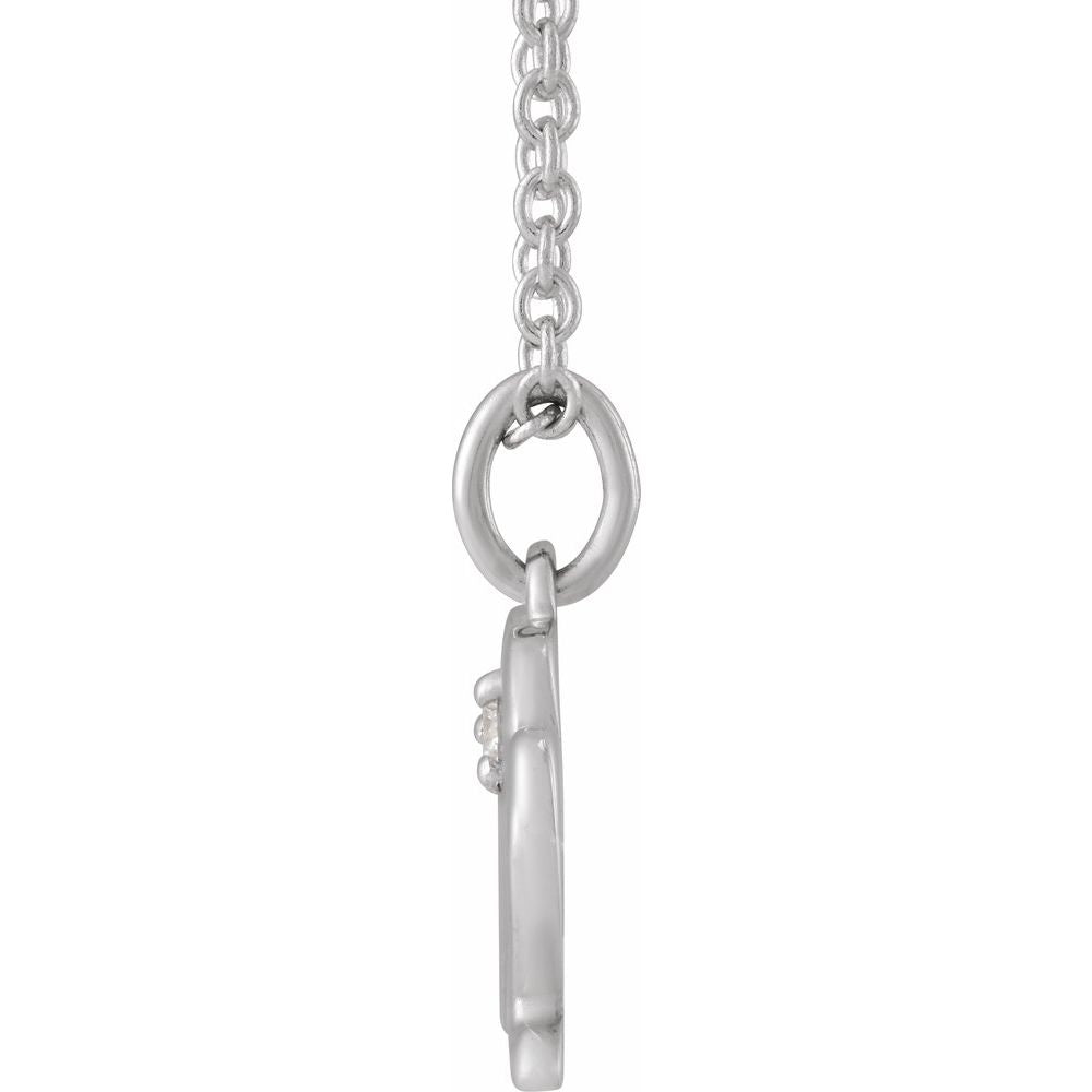Solid 925 Sterling Silver .015 CT Natural Diamond Virgo Zodiac Charm 16-18" Necklace