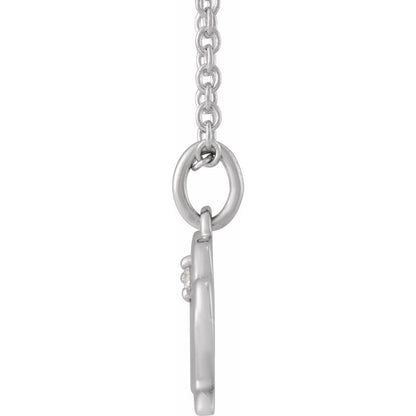 Solid 925 Sterling Silver .015 CT Natural Diamond Virgo Zodiac Charm 16-18" Necklace