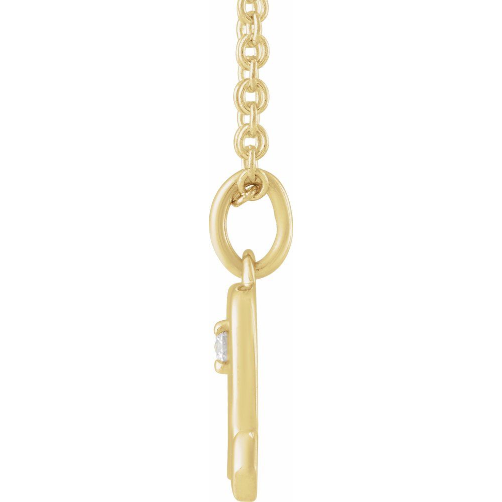 14K Yellow Gold .015 CT Natural Diamond Scorpio Zodiac Charm 16-18" Necklace