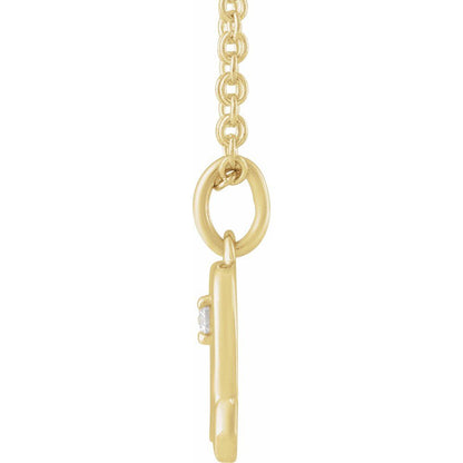14K Yellow Gold .015 CT Natural Diamond Scorpio Zodiac Charm 16-18" Necklace