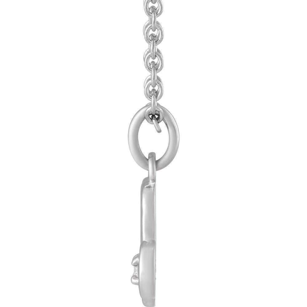 Solid 925 Sterling Silver .015 CT Natural Diamond Capricorn Zodiac Charm 16-18" Necklace