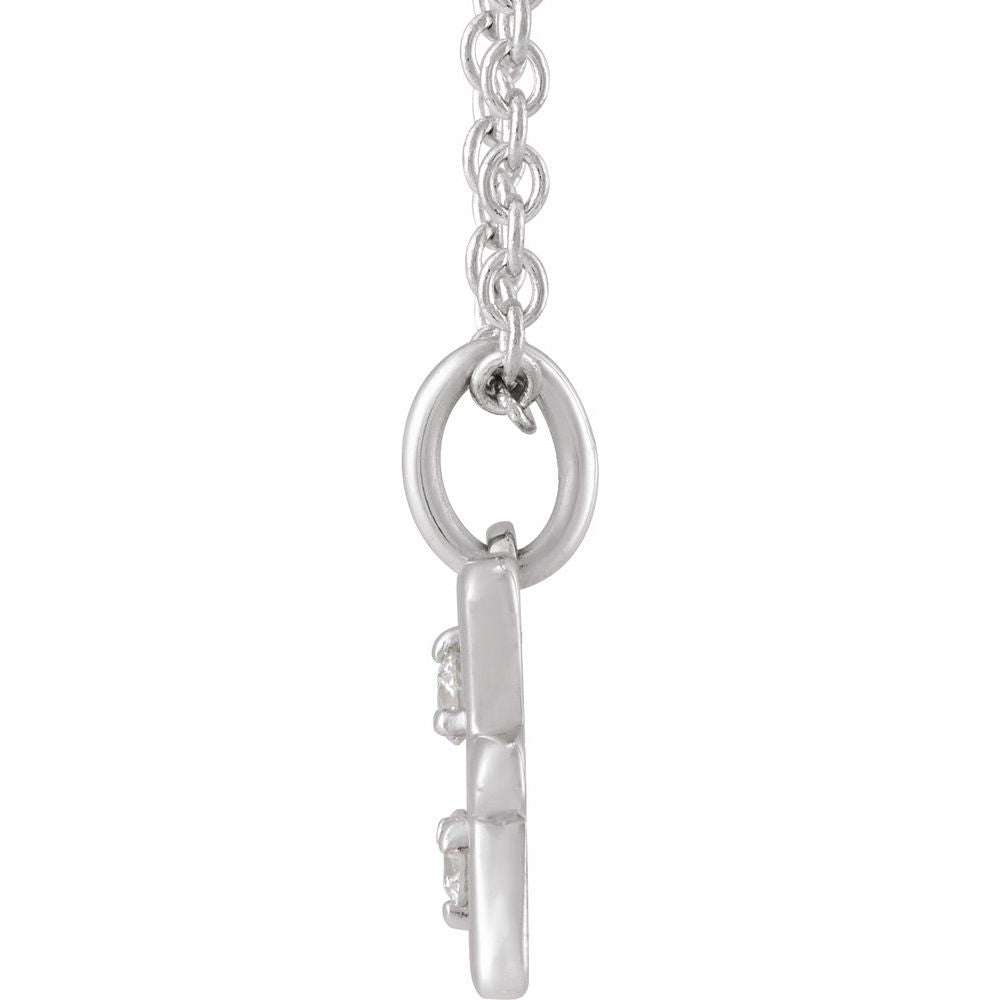 Solid 925 Sterling Silver .015 CT Natural Diamond Pisces Zodiac Charm 16-18" Necklace