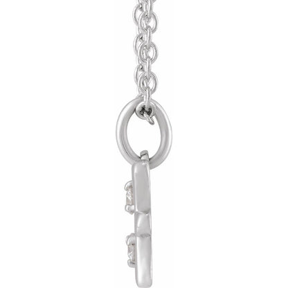 Solid 925 Sterling Silver .015 CT Natural Diamond Pisces Zodiac Charm 16-18" Necklace
