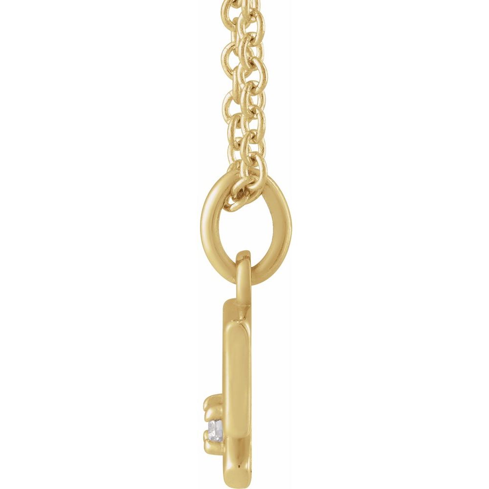 14K Yellow Gold .015 CT Natural Diamond Sagittarius Zodiac Charm 16-18" Necklace