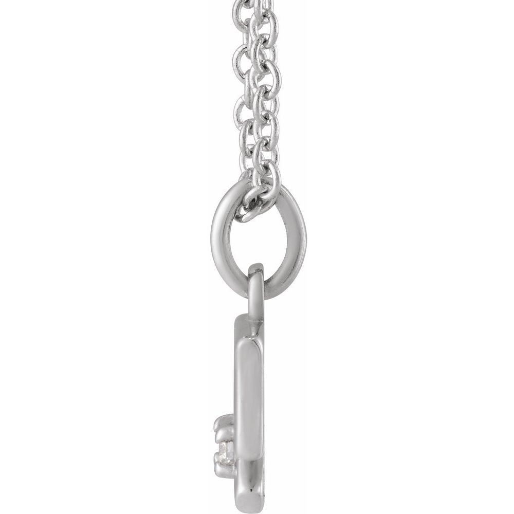 Solid 925 Sterling Silver .015 CT Natural Diamond Sagittarius Zodiac Charm 16-18" Necklace