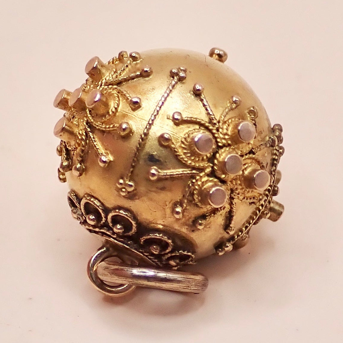 Antique Victorian Etruscan Revival 14K "Orb" Filigree Charm