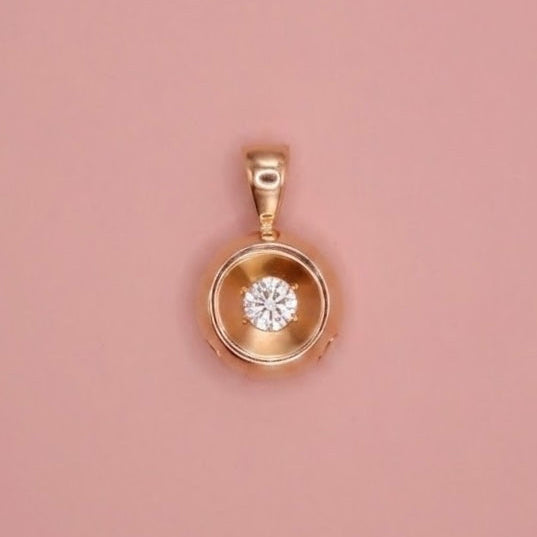 Preloved 14k Solid Gold & Brilliant Diamond Solitaire Pendant