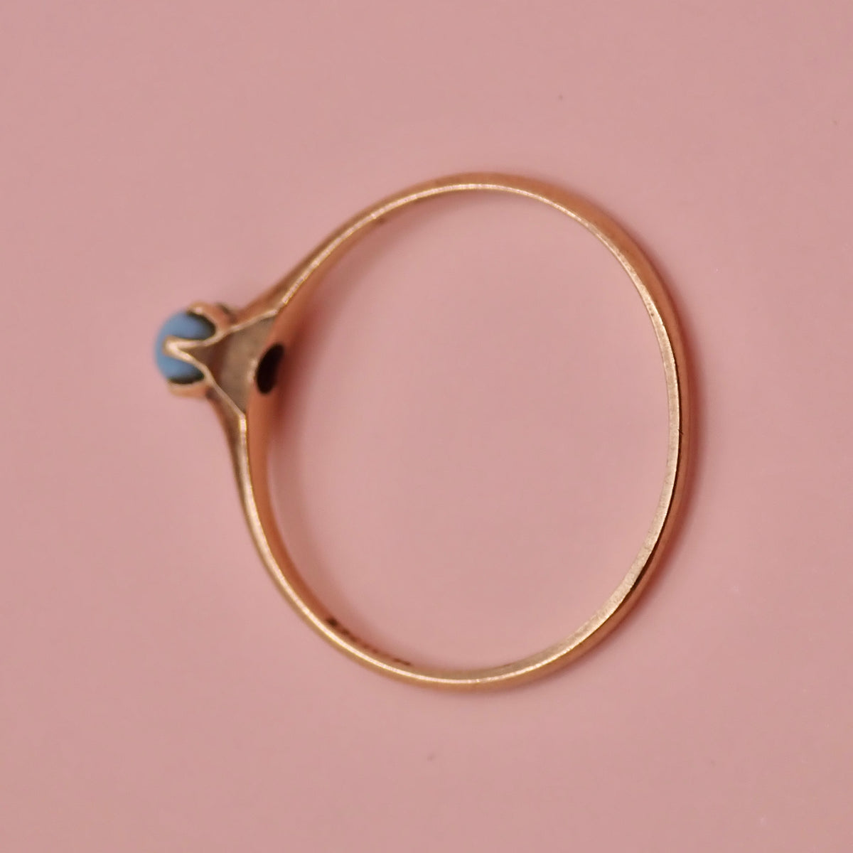 Vintage 10k Warm Gold & Robin's Egg Blue Stacking Ring