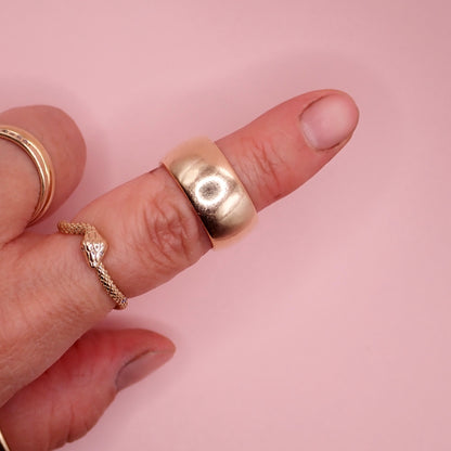 Preloved Heavyweight 14k Yellow Gold Wide Cigar Band Ring (11.3g)