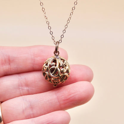 Antique Victorian Open-Work Scroll "Orb" Charm