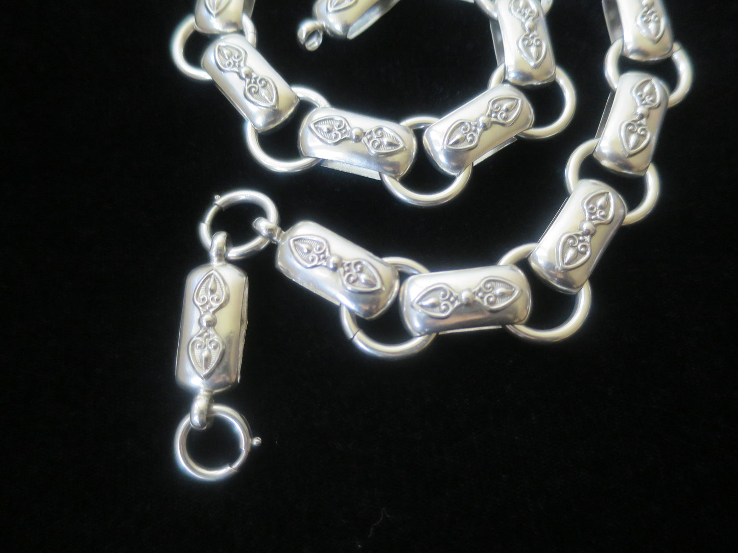 Rare Antique Victorian Sterling Silver "Book Chain" Collar & Extension Necklace