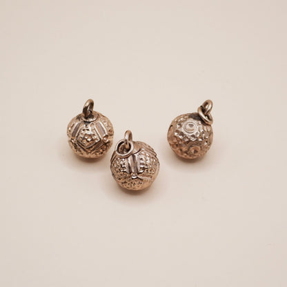 Curated Trio of Antique Victorian Bright-Cut Gold "Orb" Charms