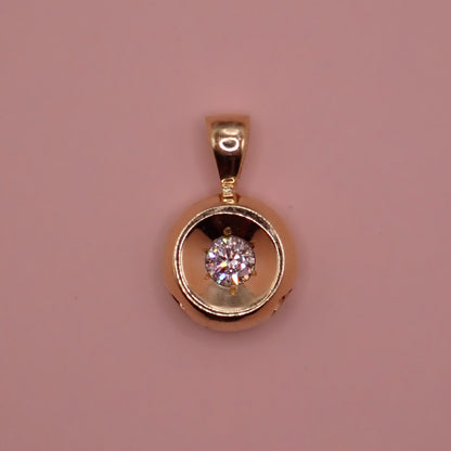 Preloved 14k Solid Gold & Brilliant Diamond Solitaire Pendant