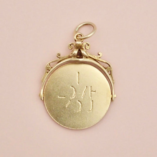 Vintage 1975 Birmingham 9ct Gold Heart Shaped 'I Love You' Spinner Charm Pendant