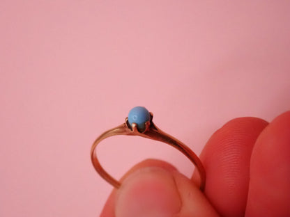 Vintage 10k Warm Gold & Robin's Egg Blue Stacking Ring