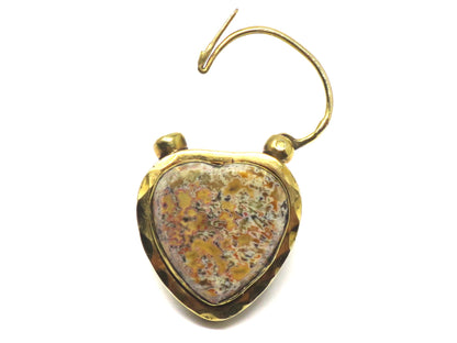 Antique Victorian 18k Scottish Aberdeen Granite Mourning Padlock Pendant, Fasteners, Connector