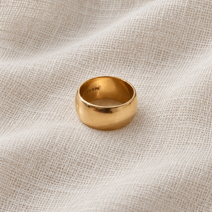 Preloved Heavyweight 14k Yellow Gold Wide Cigar Band Ring (11.3g)