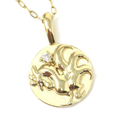 14K Yellow Gold .015 CT Natural Diamond Chinese Zodiac Year of the Rooster Pendant