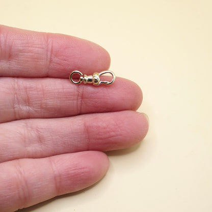 14K Yellow Gold Antique Style Swivel Clasp - Lobster Clip 15mm - SMALL