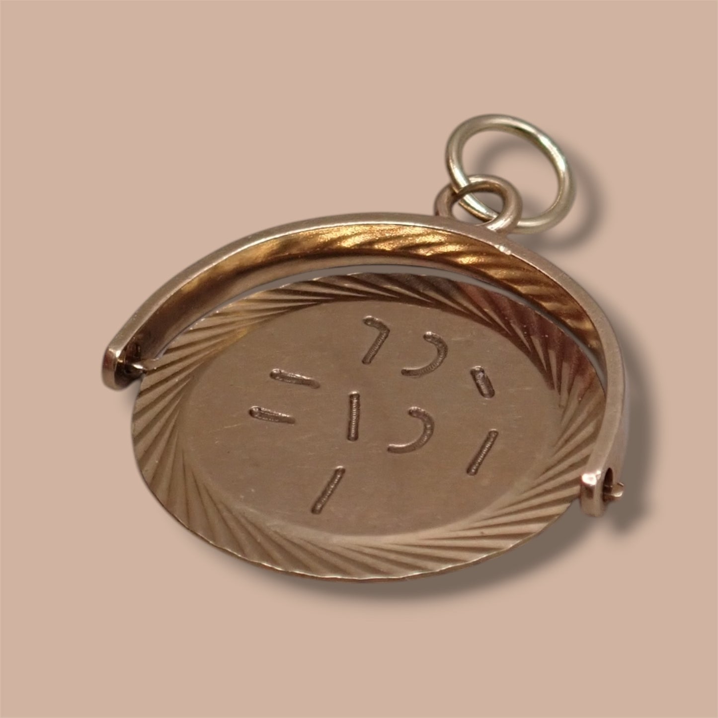 1966 Vintage 9k 9ct Yellow Gold “I Love You” Spinner Charm Pendant Hallmarked