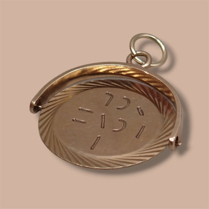 1966 Vintage 9k 9ct Yellow Gold “I Love You” Spinner Charm Pendant Hallmarked