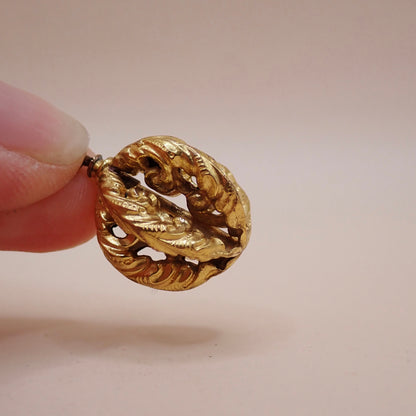 Antique Victorian Repoussé 18K Acanthus "Orb" Charm
