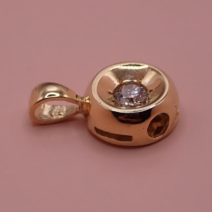 Preloved 14k Solid Gold & Brilliant Diamond Solitaire Pendant