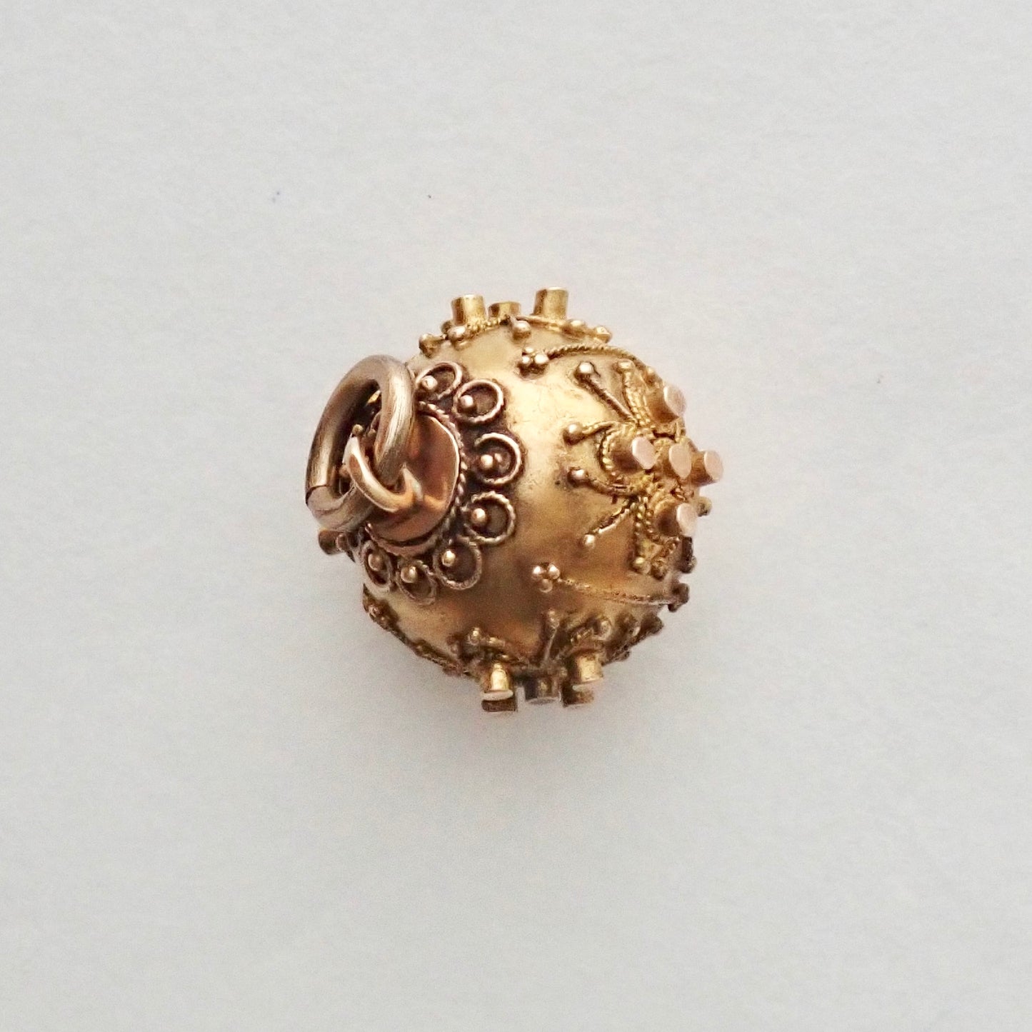 Antique Victorian Etruscan Revival 14K "Orb" Filigree Charm