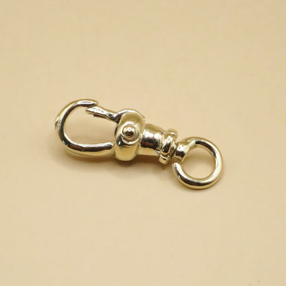 14K Yellow Gold Antique Style Swivel Clasp - Lobster Clip 15mm - SMALL