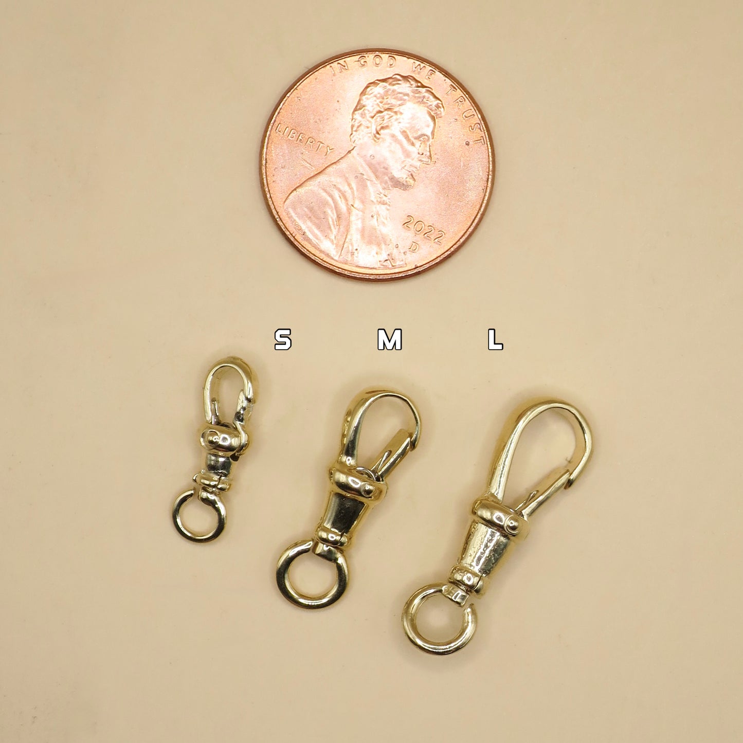 14K Yellow Gold Antique Style Swivel Clasp - Lobster Clip 22mm - LARGE