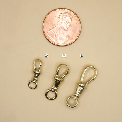 14K Yellow Gold Antique Style Swivel Clasp - Lobster Clip 22mm - LARGE