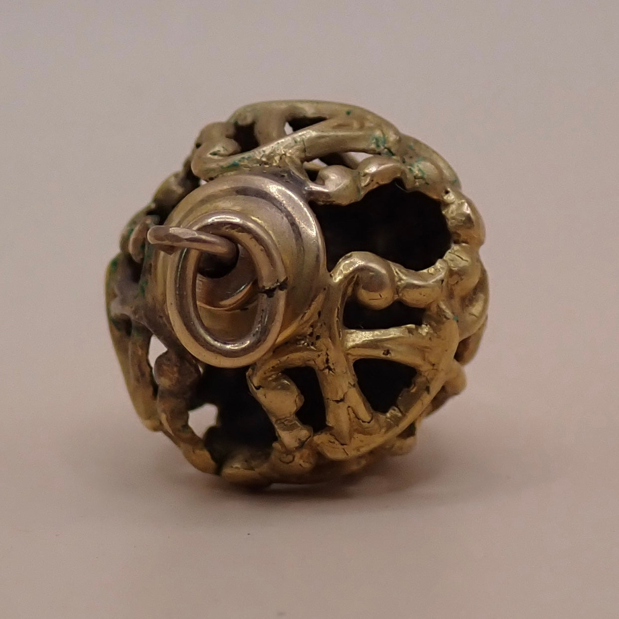 Antique Victorian Rare Antique Victorian Open-Work Opal "Cage" Micro-Charm