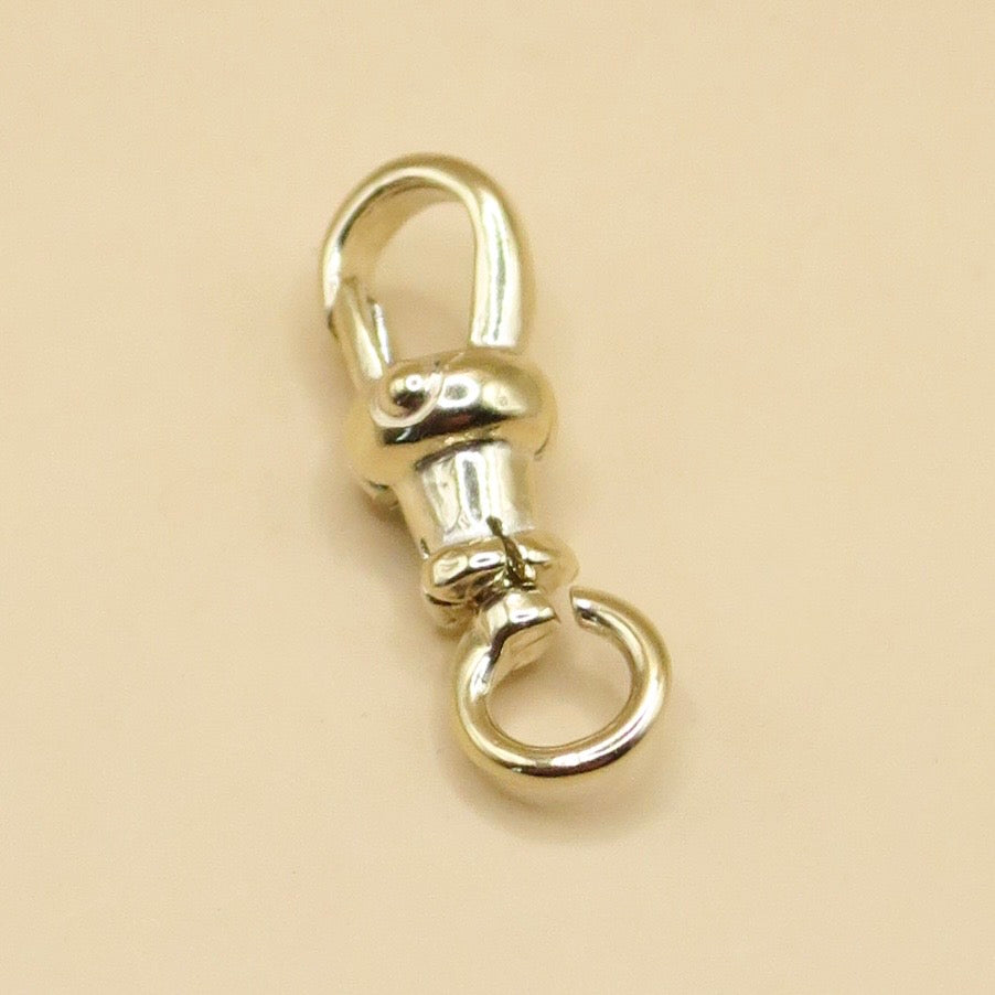 14K Yellow Gold Antique Style Swivel Clasp - Lobster Clip 15mm - SMALL