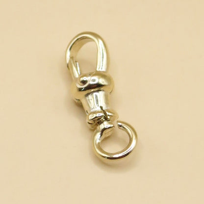 14K Yellow Gold Antique Style Swivel Clasp - Lobster Clip 15mm - SMALL