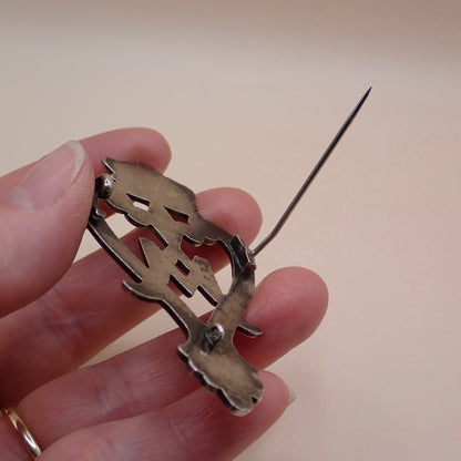Rare 19th Century Scottish Sterling Silver Crowned Luckenbooth “Grand” Brooch Pin
