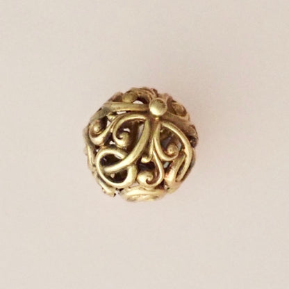 Antique Victorian Open-Work Scroll "Orb" Charm