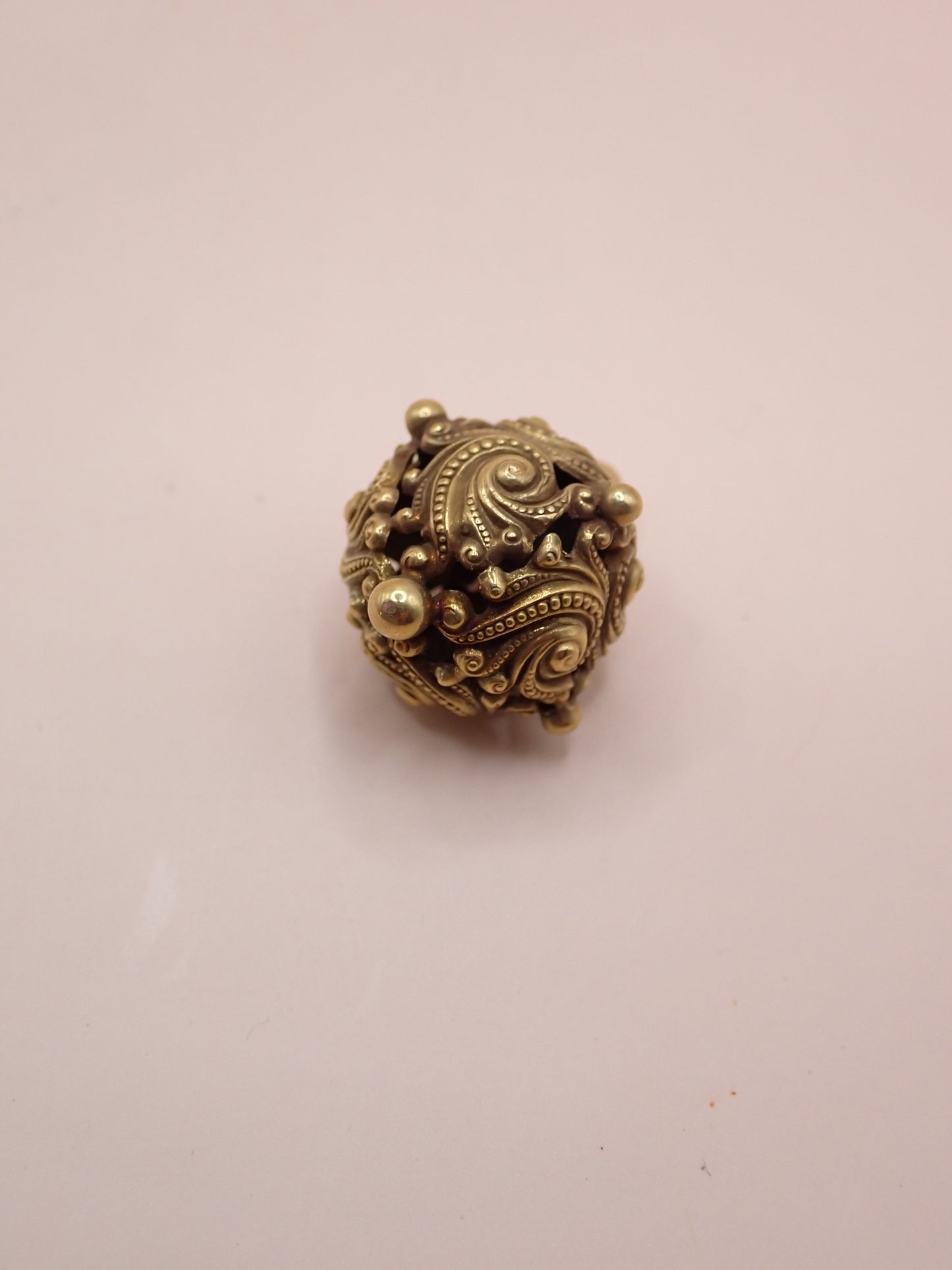 Antique Victorian Rococo Revival 14K "Swirling Scroll" Orb Charm ✨