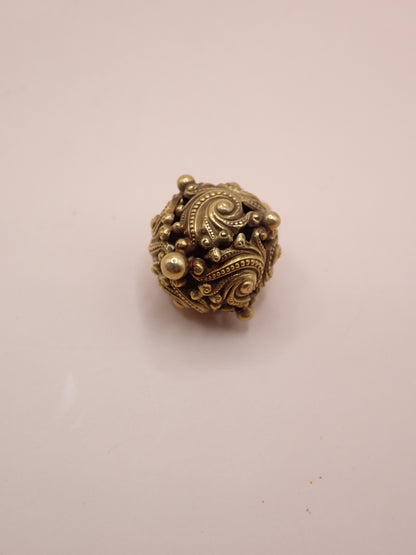 Antique Victorian Rococo Revival 14K "Swirling Scroll" Orb Charm ✨