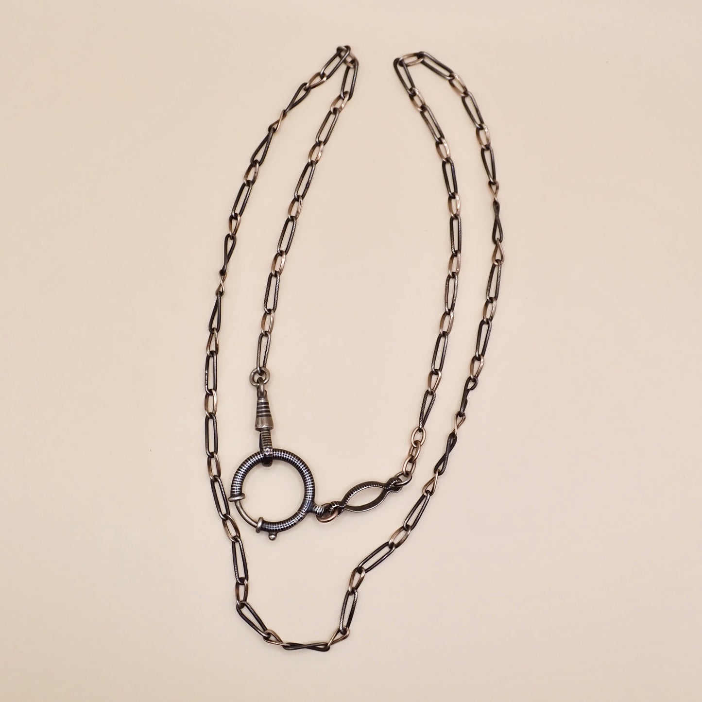 Antique Victorian Niello & Rose Gold Vermeil Chain Necklace MB71