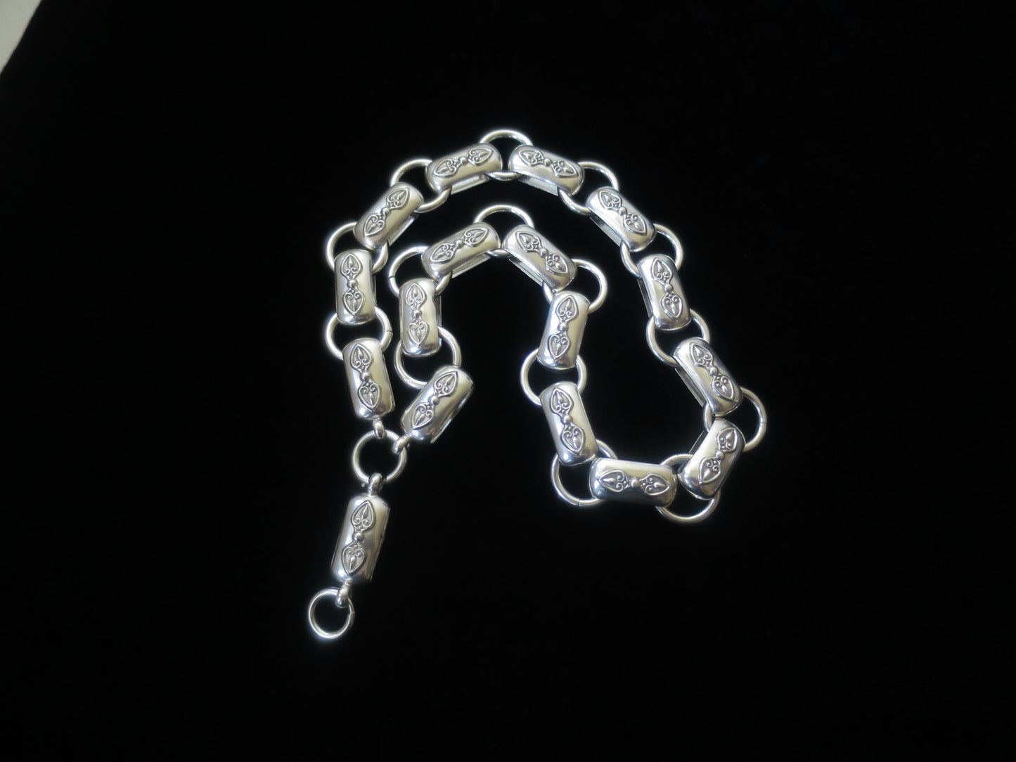 Rare Antique Victorian Sterling Silver "Book Chain" Collar & Extension Necklace